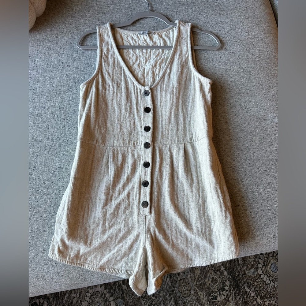 Madewell V-Neck Button Down Romper Size 2